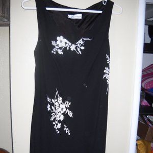 Black dress w/ white floral design
